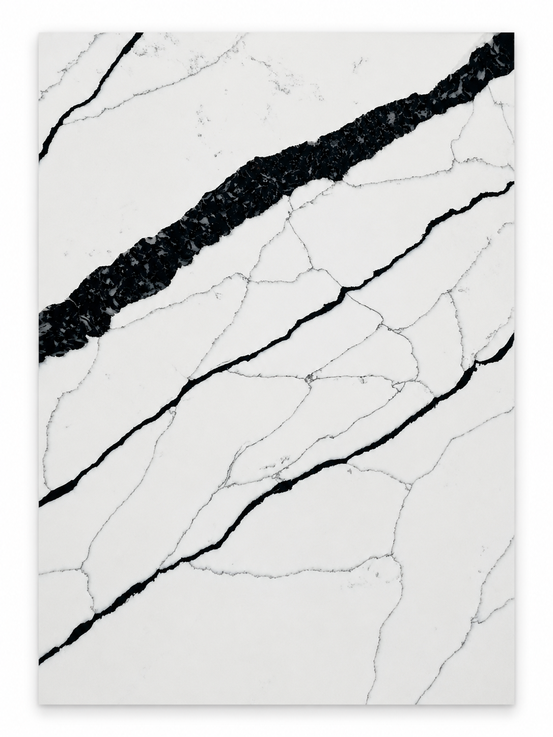 Big Line Calacatta quartz slab for waterfall edge countertops