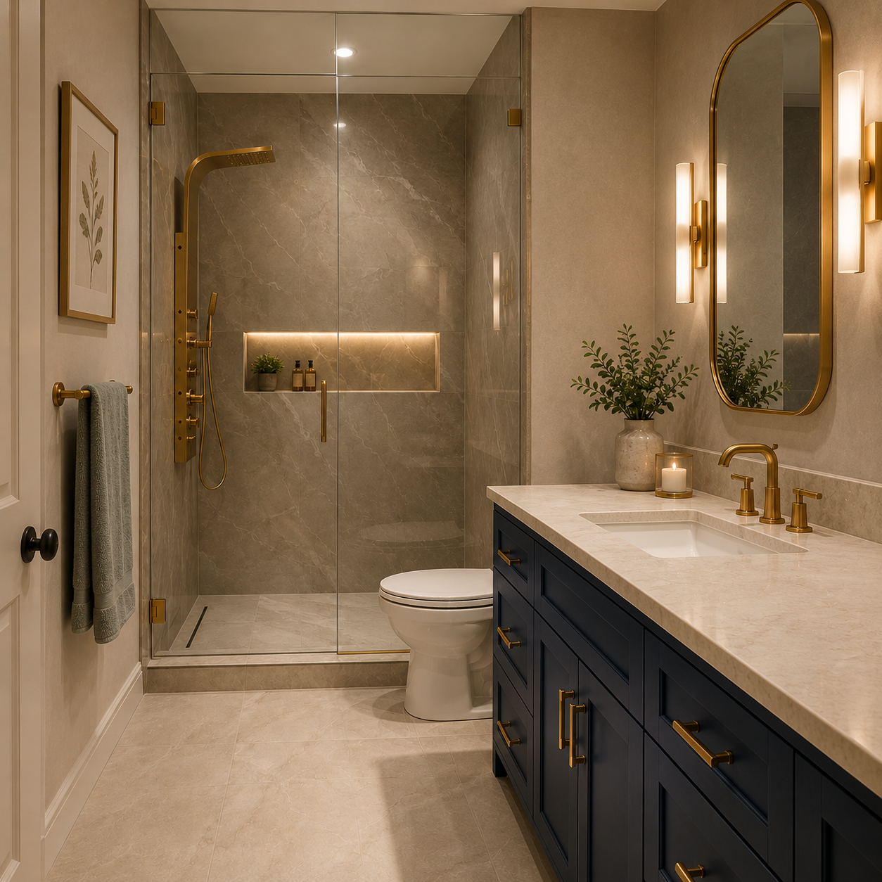 Refined interior space with upscale flooring and natural light