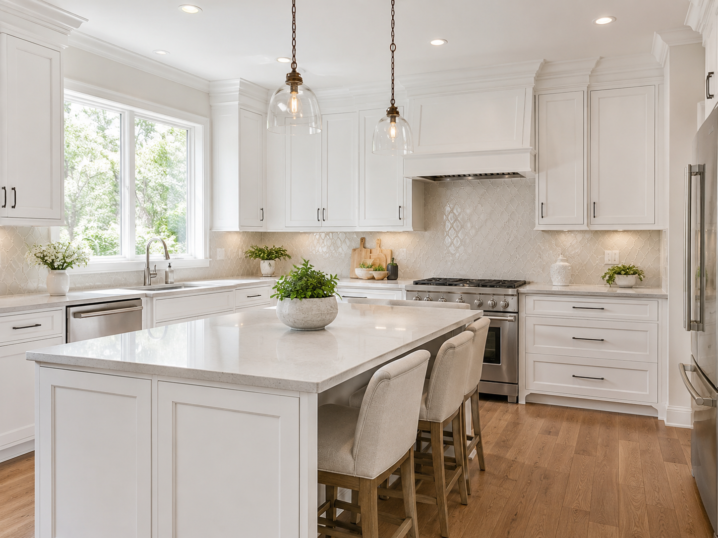 Ashland White shaker cabinet display